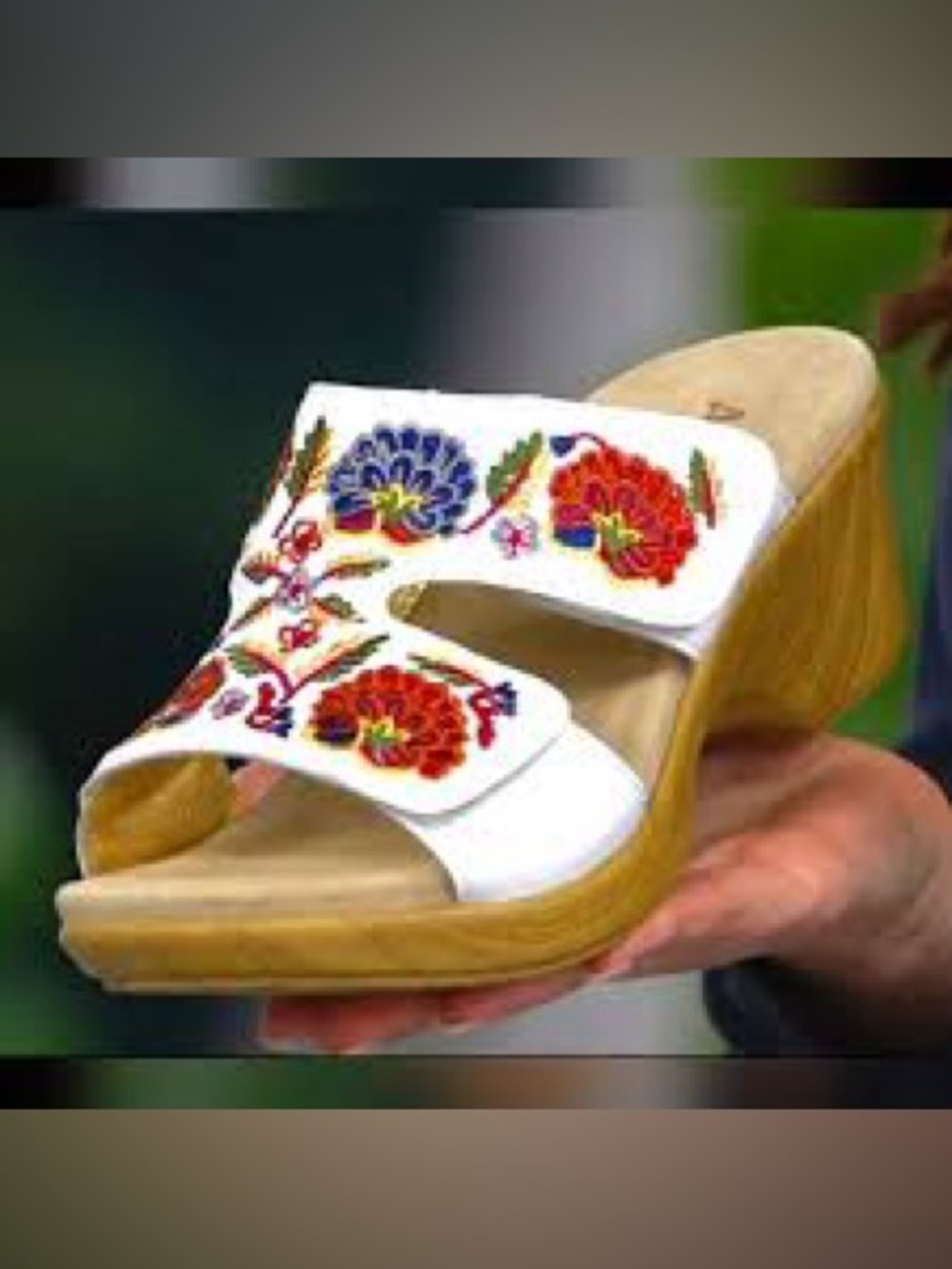 Alegria Linn floral Embroidered Adjustable Leather Sandals boho Gypsy